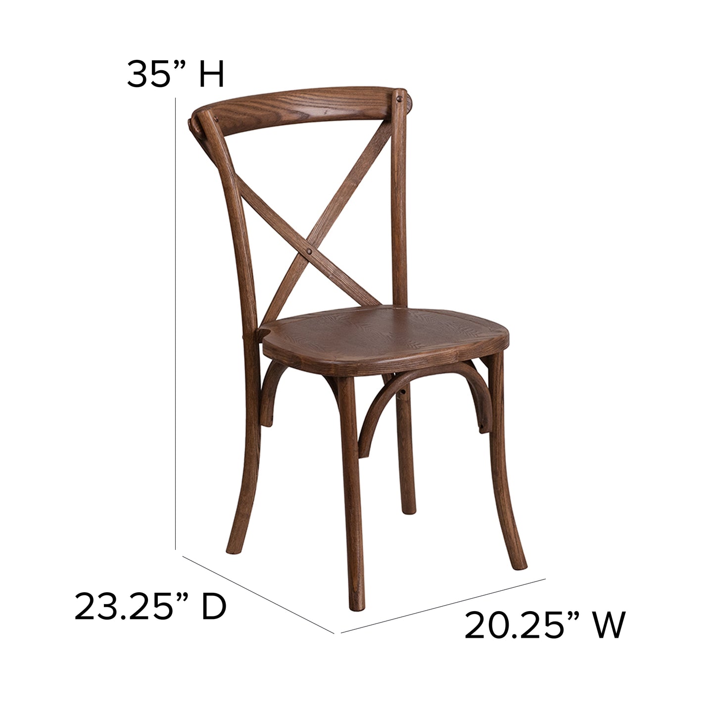 HERCULES Series 8' x 40'' Antique Rustic Folding Farm Table Set with 10 Cross Back Chairs and Cushions Antique Rustic