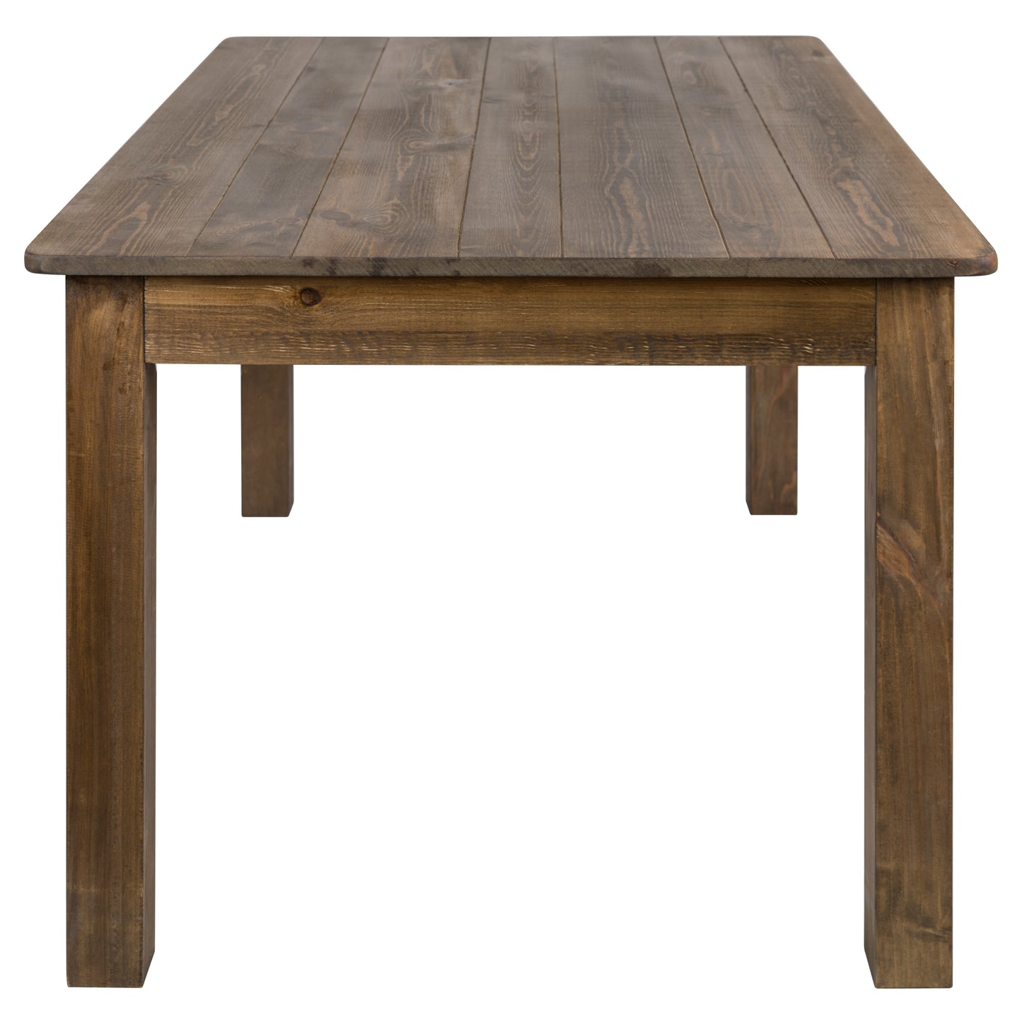 HERCULES 60" x 38" Antique Rustic Farm Table Set with 6 Cross Back Chairs and Cushions Antique Rustic