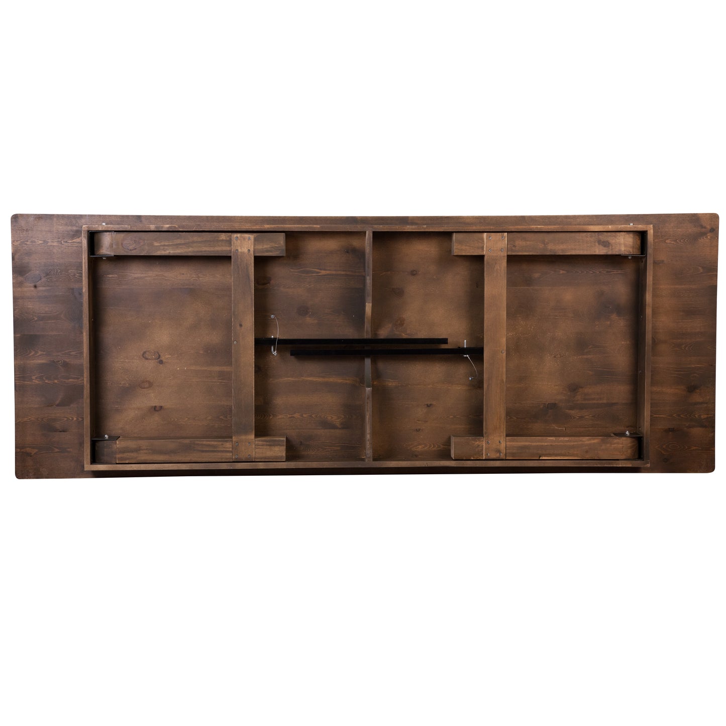 HERCULES Series 9' x 40'' Antique Rustic Folding Farm Table and Two Bench Set Antique Rustic XA-FARM-6-GG