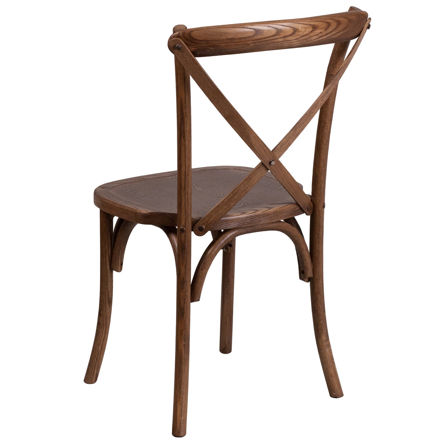 HERCULES Series 7' x 40'' Antique Rustic Folding Farm Table Set with 4 Cross Back Chairs and Cushions Antique Rustic