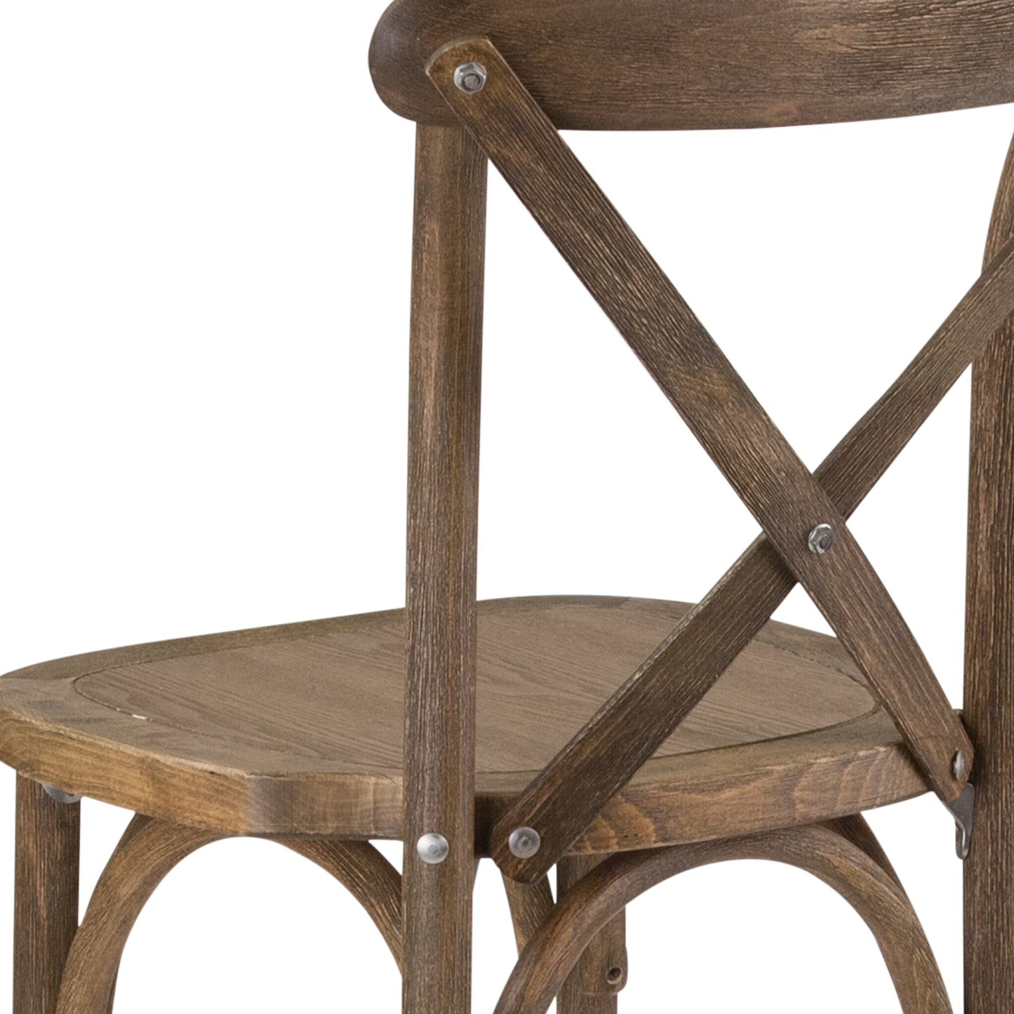 HERCULES Series Dark Antique Wood Cross Back Barstool Dark Antique