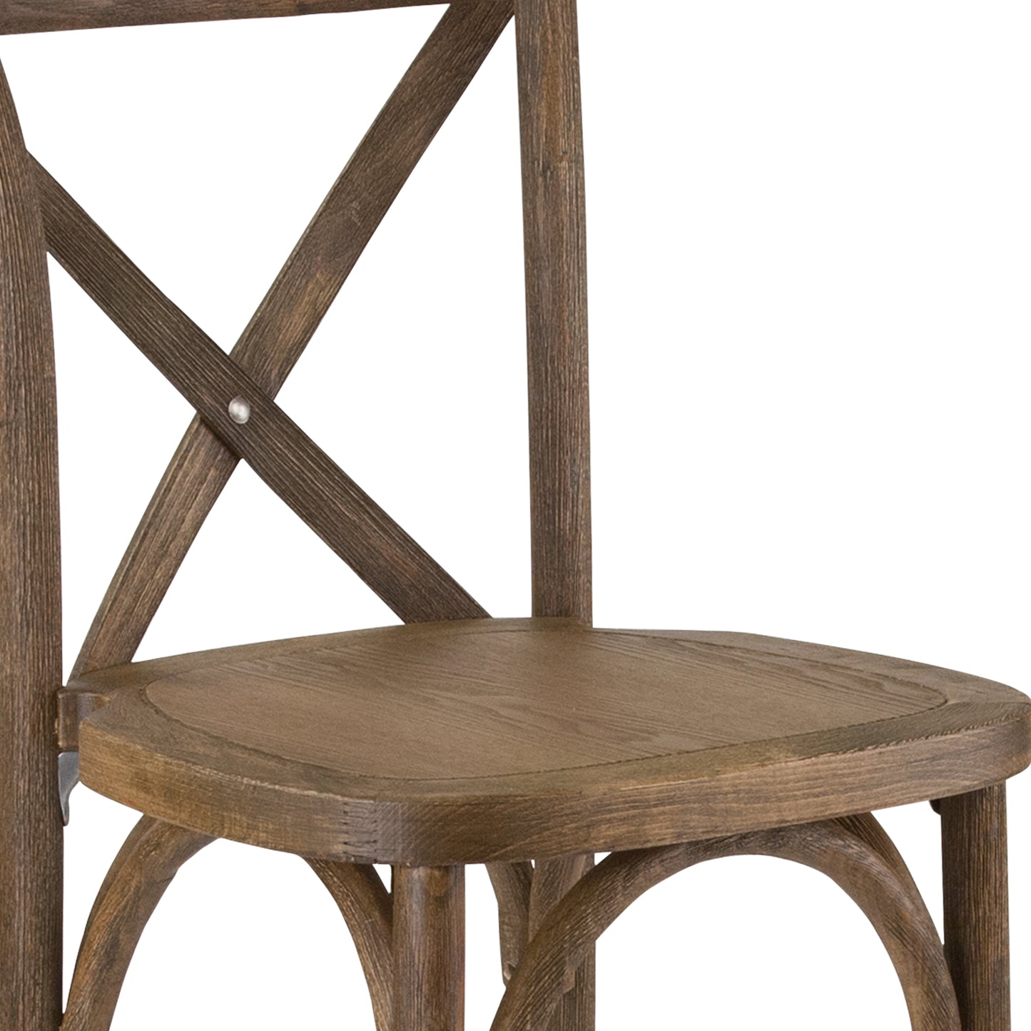HERCULES Series Dark Antique Wood Cross Back Barstool Dark Antique