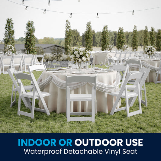 2 Pack HERCULES Series White Wood Folding Chair with Vinyl Padded Seat White 2-XF-2901-WH-WOOD-GG