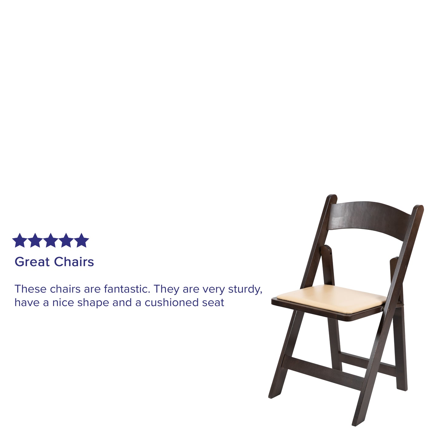HERCULES Series Chocolate Wood Folding Chair with Vinyl Padded Seat Chocolate