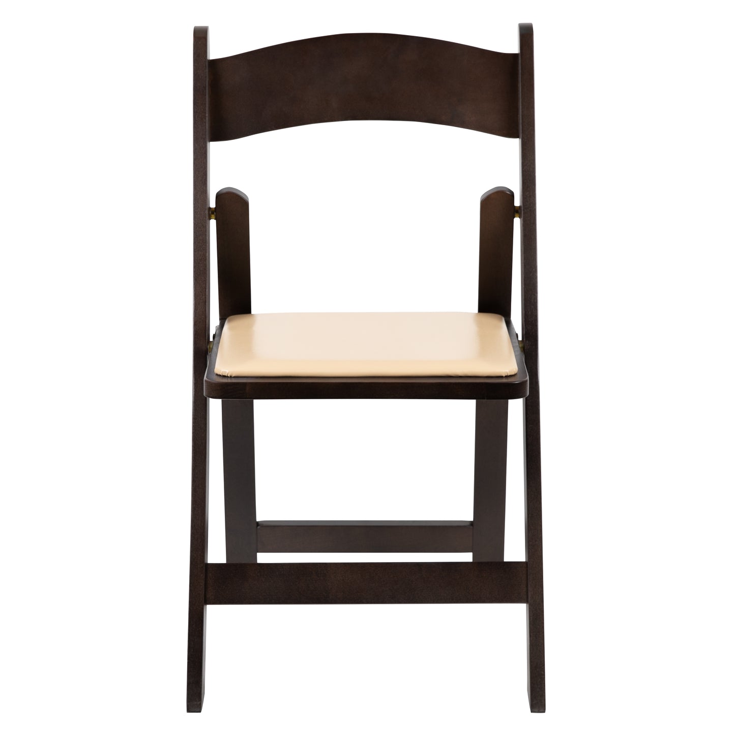 HERCULES Series Chocolate Wood Folding Chair with Vinyl Padded Seat Chocolate