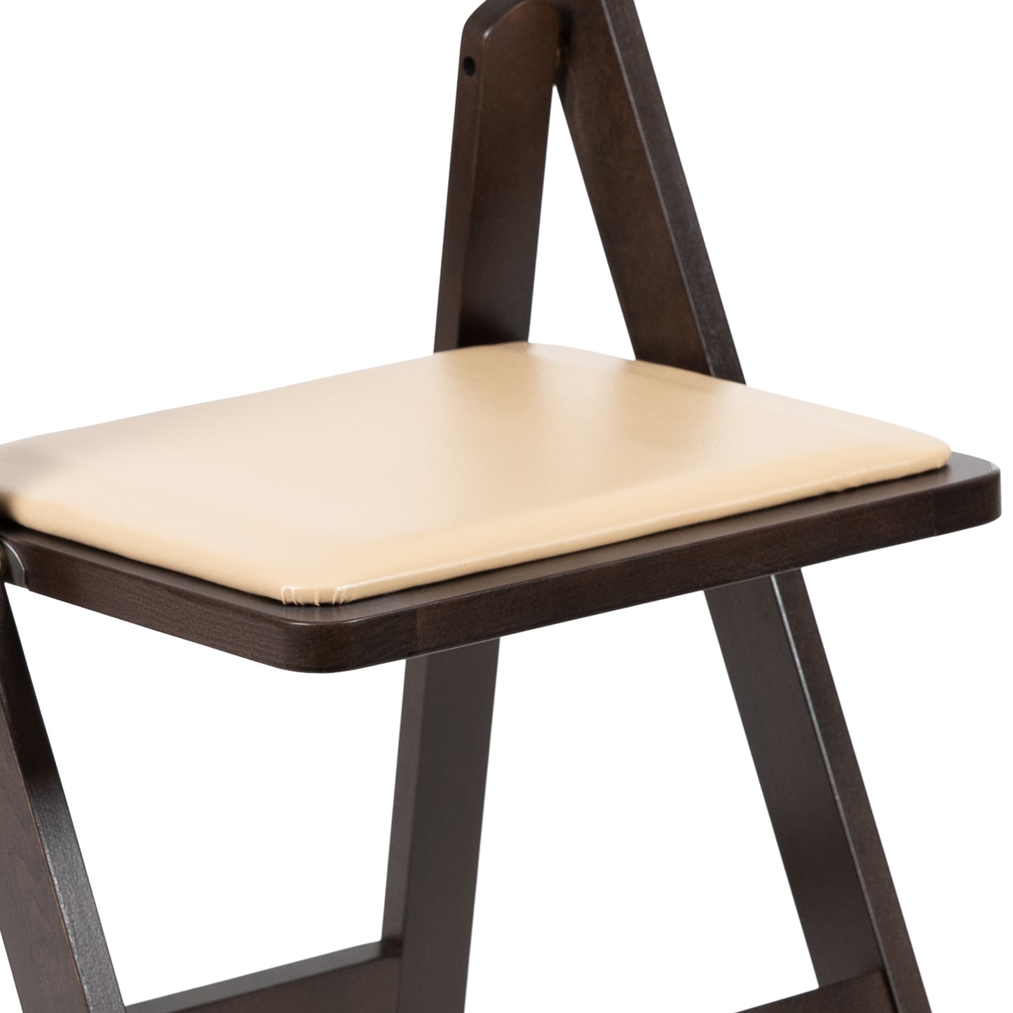 HERCULES Series Chocolate Wood Folding Chair with Vinyl Padded Seat Chocolate