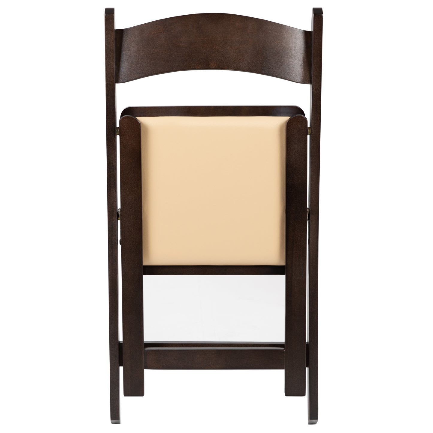 HERCULES Series Chocolate Wood Folding Chair with Vinyl Padded Seat Chocolate
