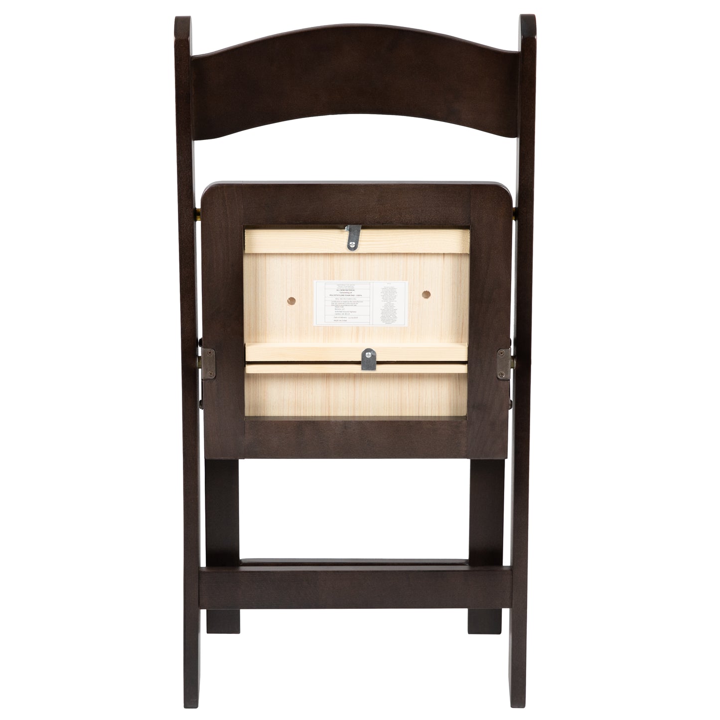 HERCULES Series Chocolate Wood Folding Chair with Vinyl Padded Seat Chocolate