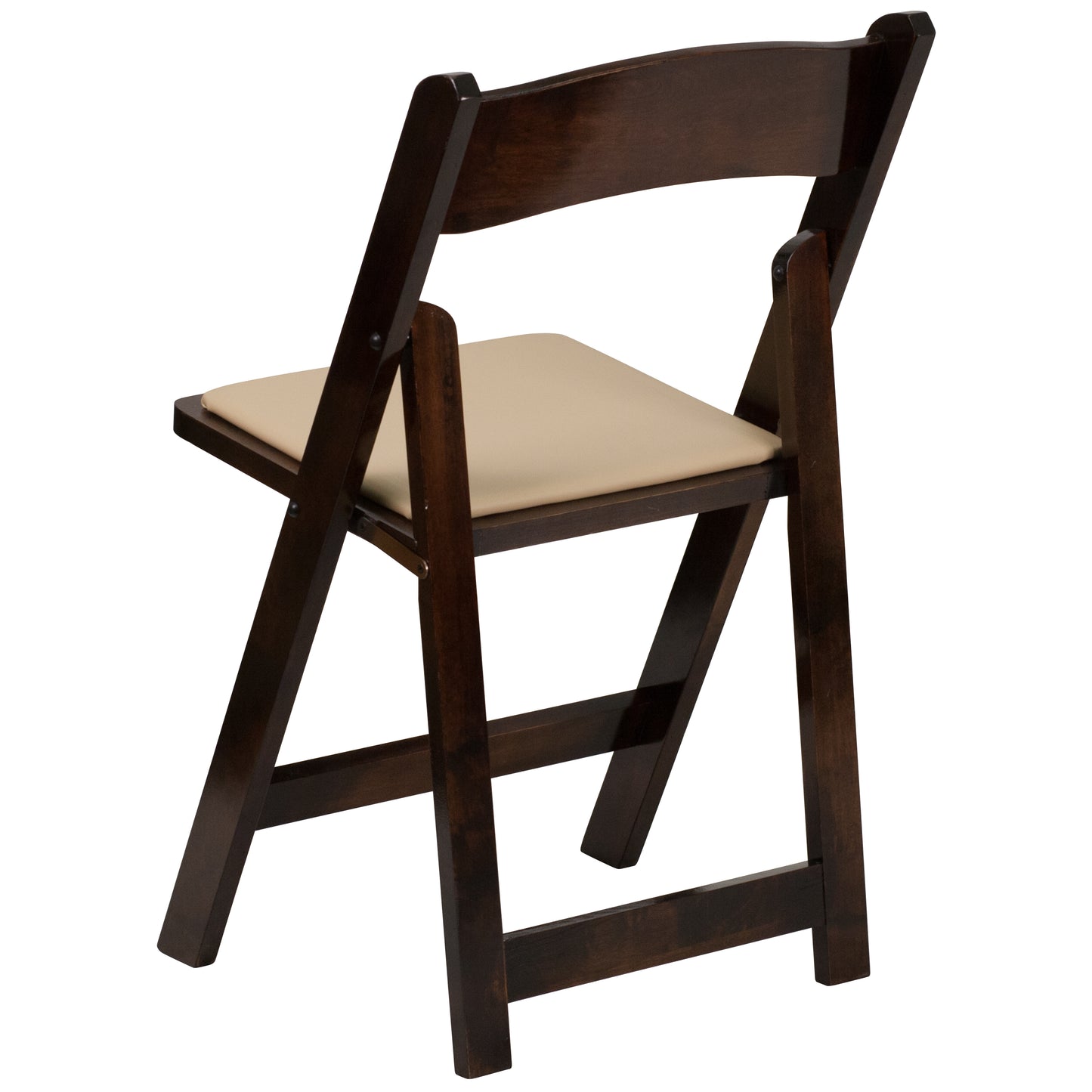 2 Pack HERCULES Series Fruitwood Wood Folding Chair with Vinyl Padded Seat Fruitwood