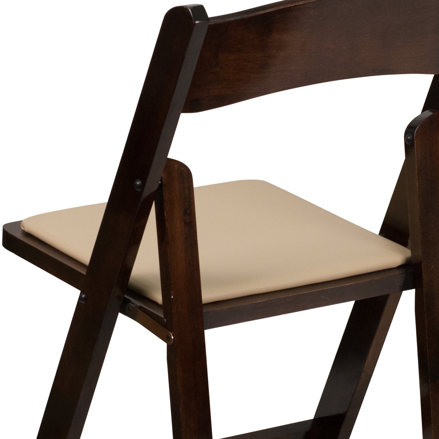 2 Pack HERCULES Series Fruitwood Wood Folding Chair with Vinyl Padded Seat Fruitwood