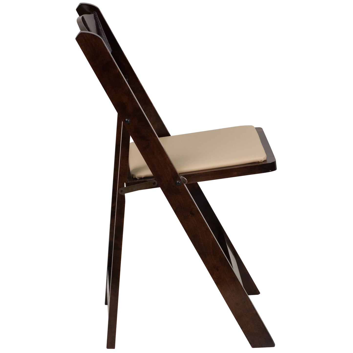 2 Pack HERCULES Series Fruitwood Wood Folding Chair with Vinyl Padded Seat Fruitwood
