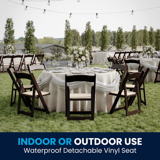 2 Pack HERCULES Series Fruitwood Wood Folding Chair with Vinyl Padded Seat Fruitwood 2-XF-2903-FRUIT-WOOD-GG