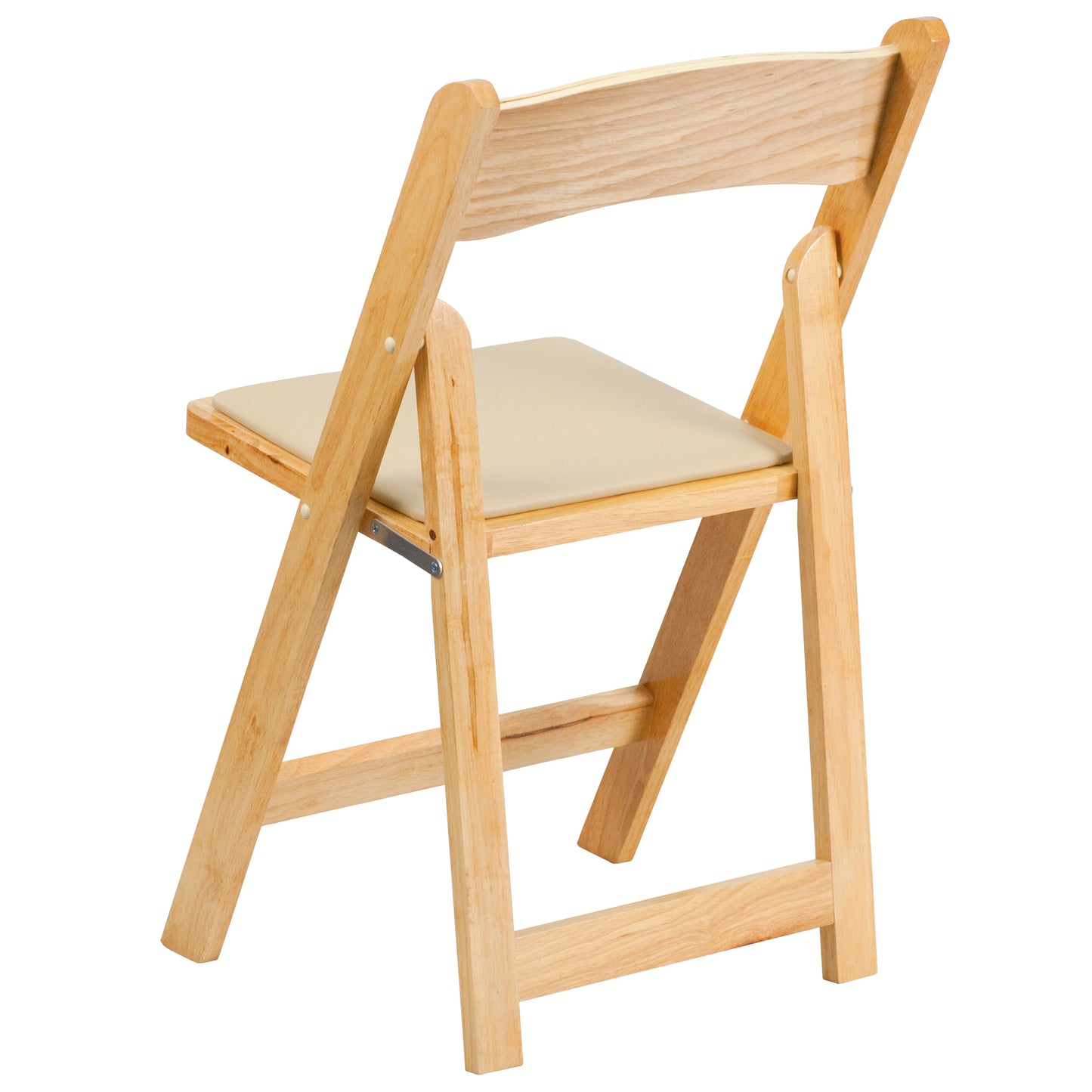 2 Pack HERCULES Series Natural Wood Folding Chair with Vinyl Padded Seat Natural