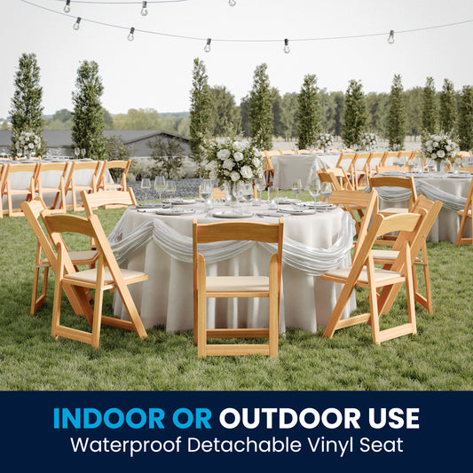 2 Pack HERCULES Series Natural Wood Folding Chair with Vinyl Padded Seat Natural 2-XF-2903-NAT-WOOD-GG