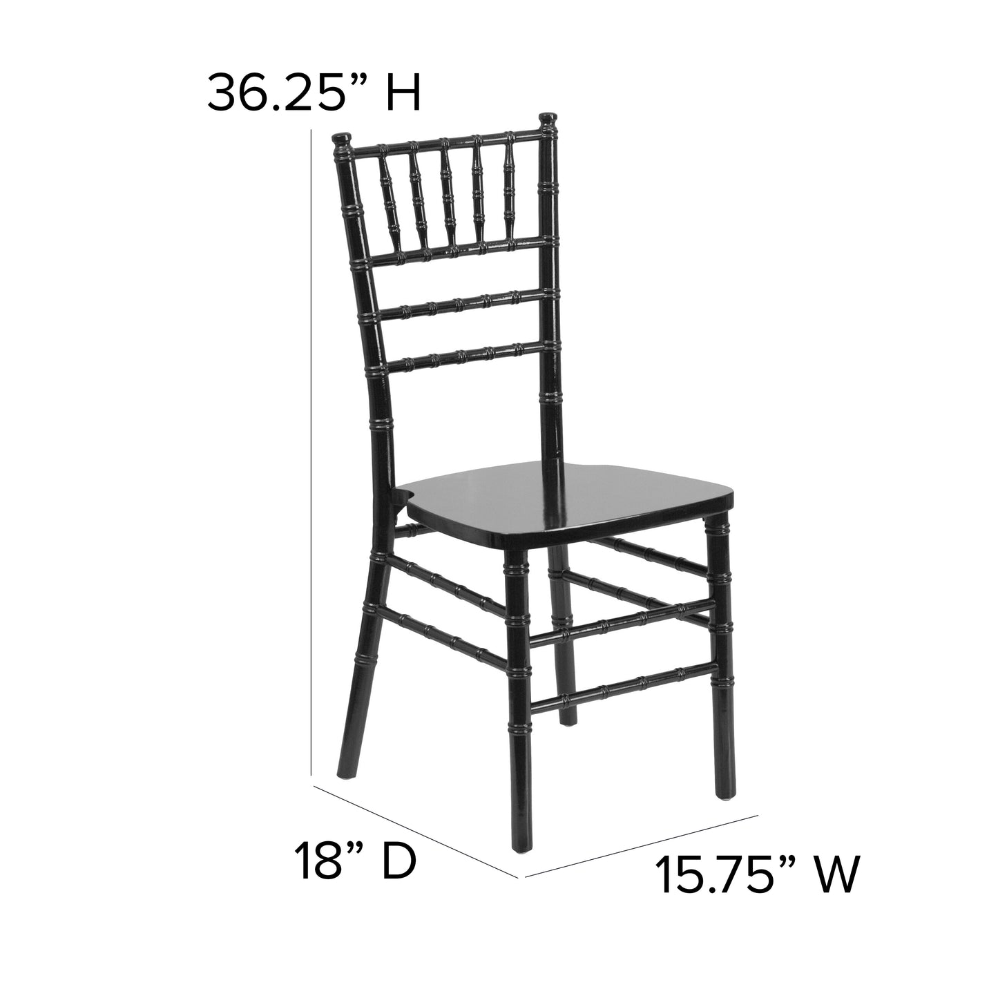 HERCULES Series Black Wood Chiavari Chair Black