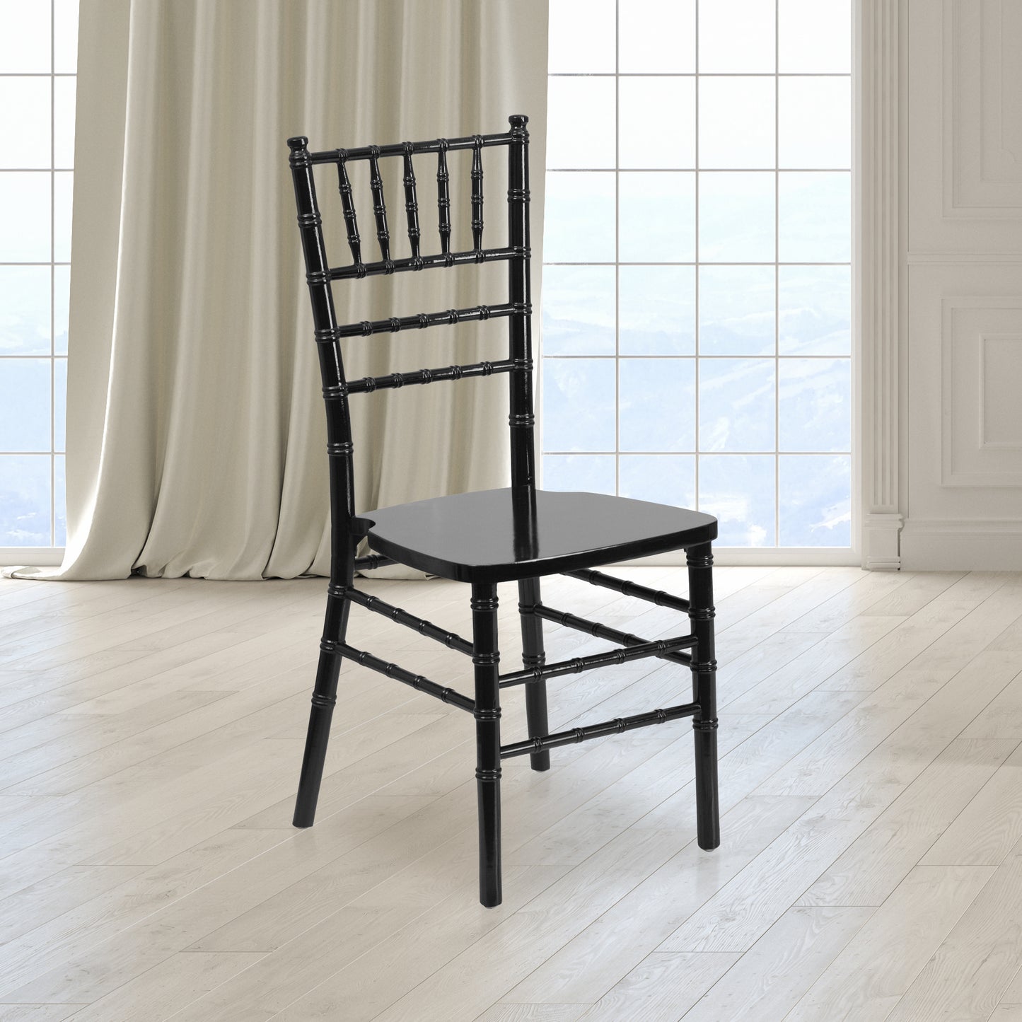 HERCULES Series Black Wood Chiavari Chair Black