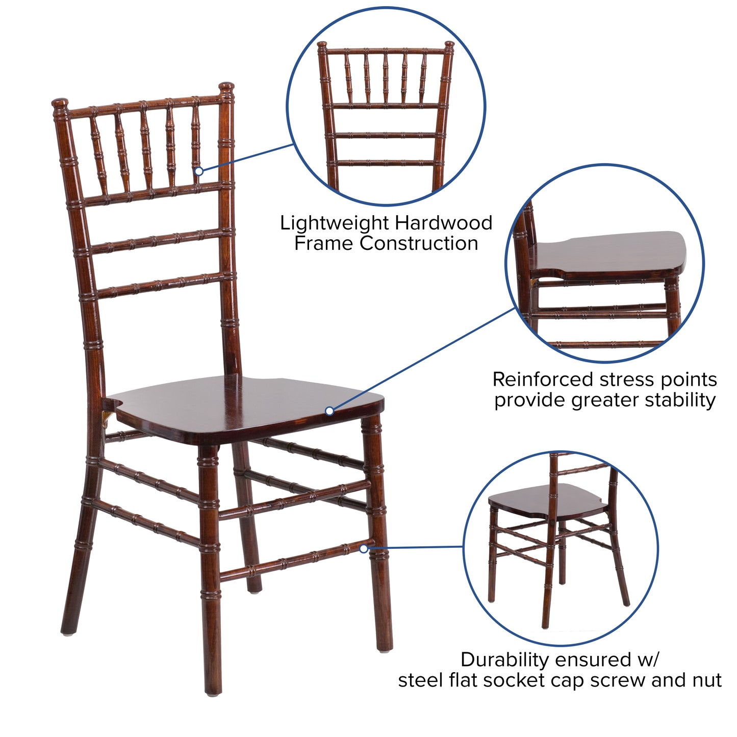 HERCULES Series Fruitwood Chiavari Chair Fruitwood