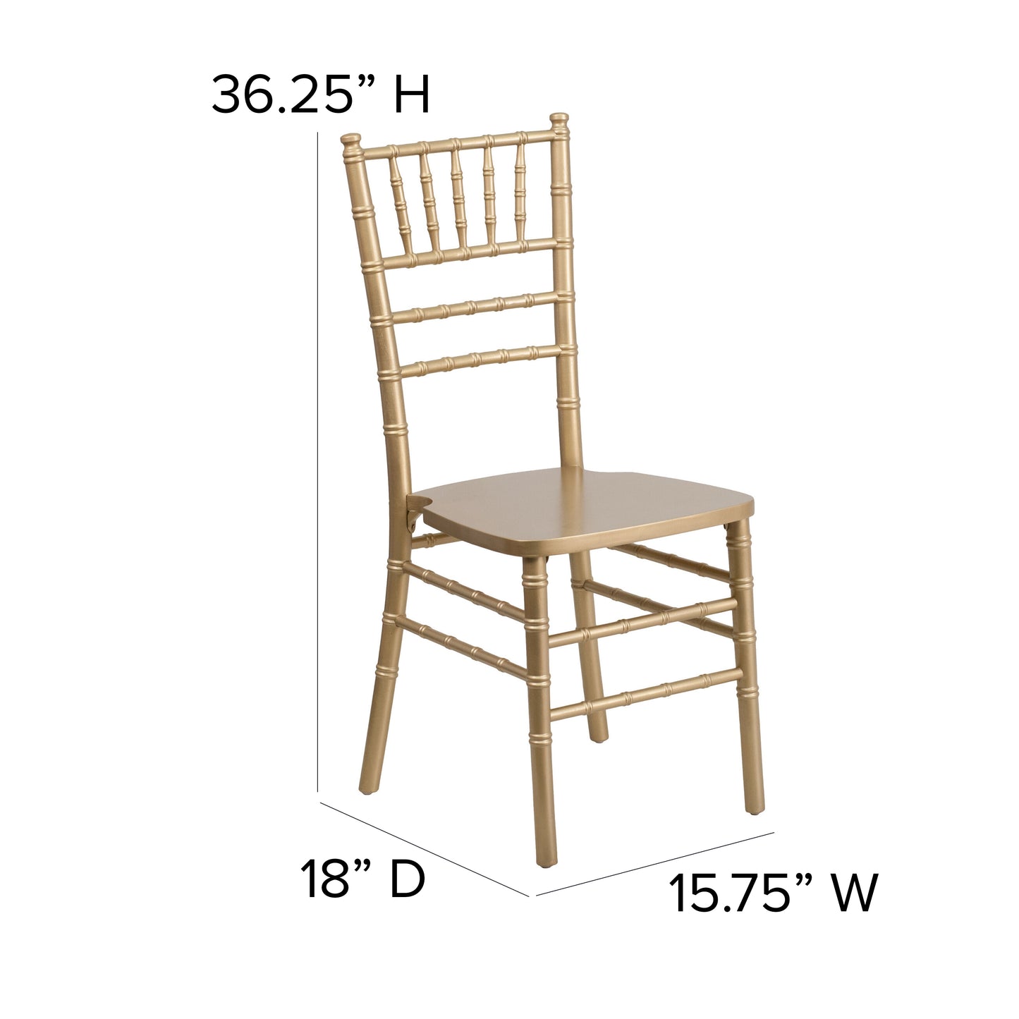 HERCULES Series Gold Wood Chiavari Chair Gold
