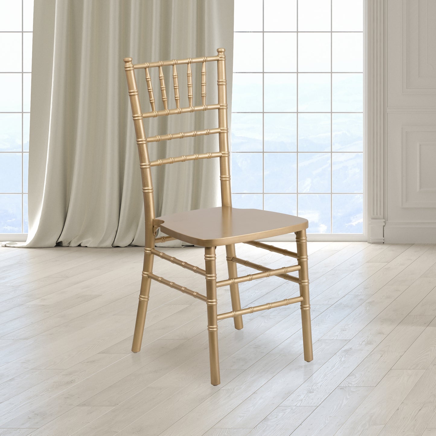 HERCULES Series Gold Wood Chiavari Chair Gold