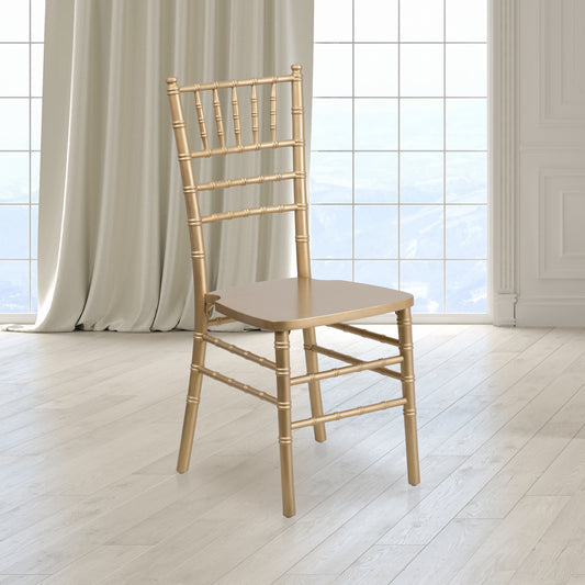 HERCULES Series Gold Wood Chiavari Chair Gold