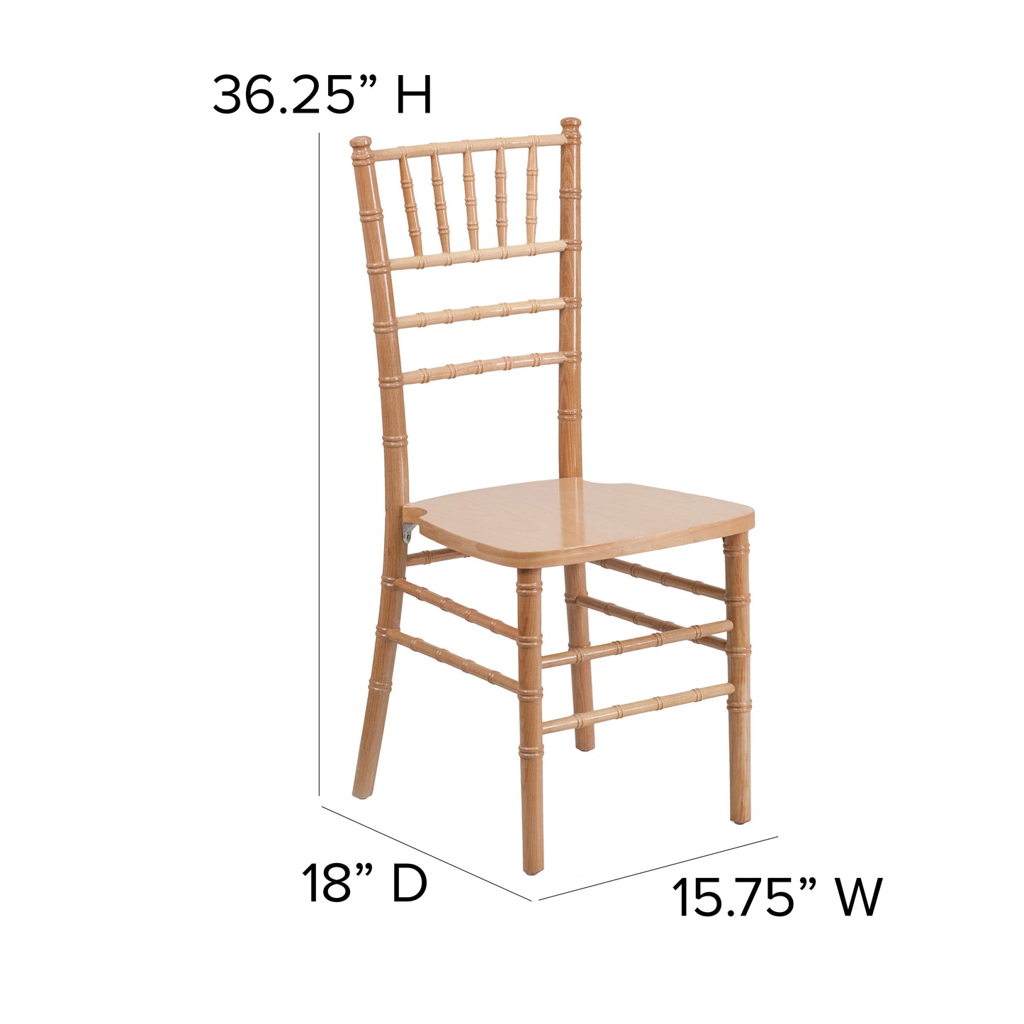 HERCULES Series Natural Wood Chiavari Chair Natural