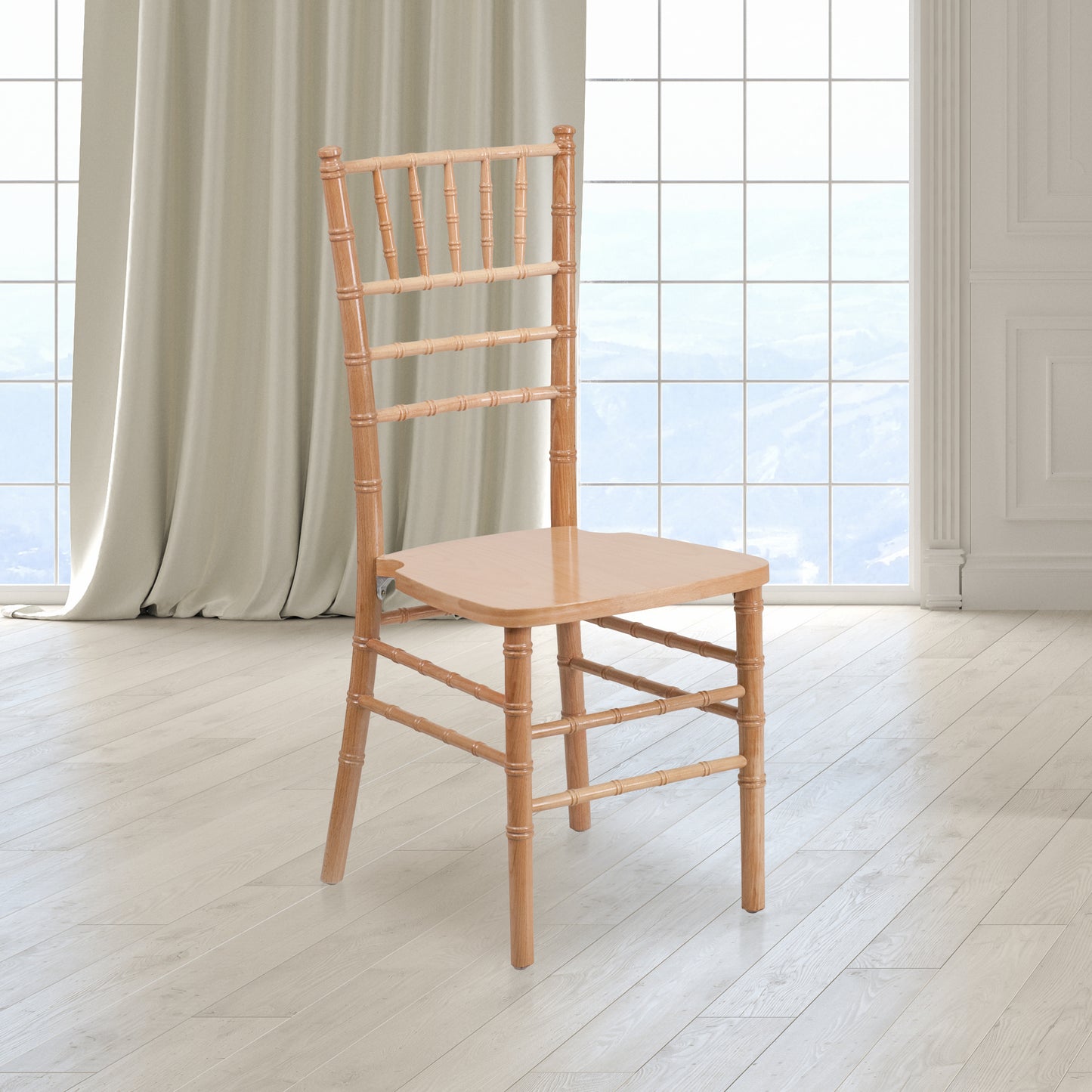 HERCULES Series Natural Wood Chiavari Chair Natural