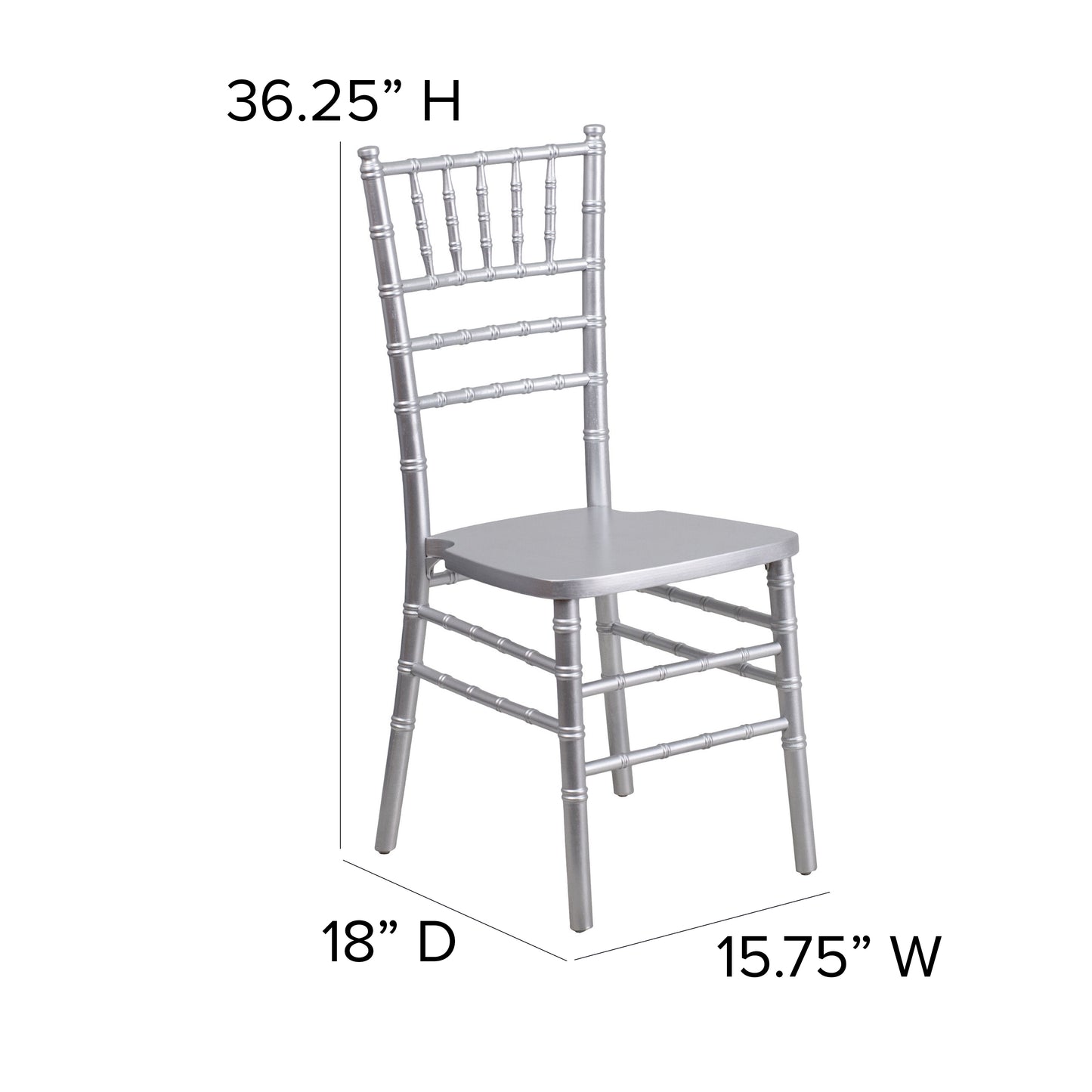 HERCULES Series Silver Wood Chiavari Chair Silver