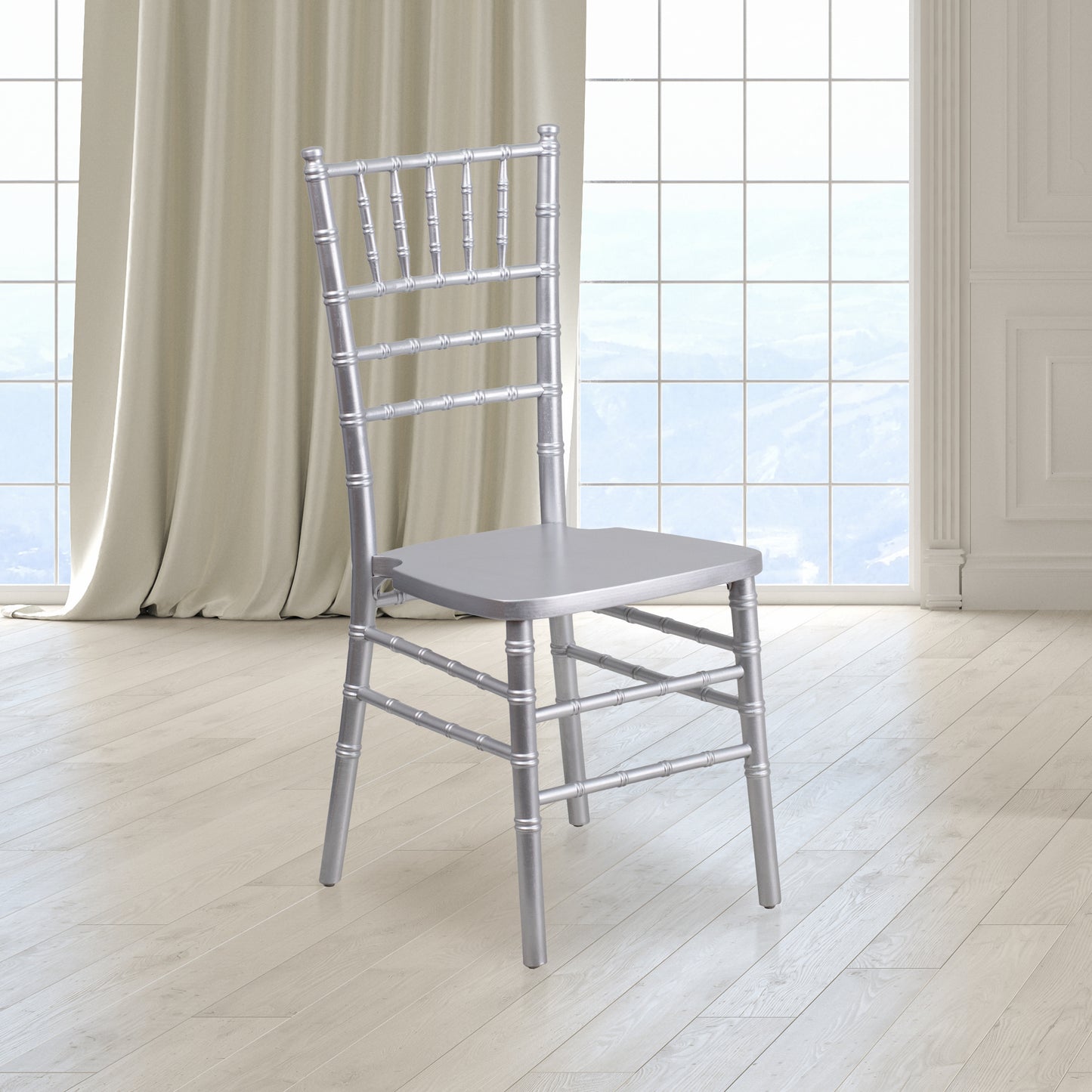 HERCULES Series Silver Wood Chiavari Chair Silver