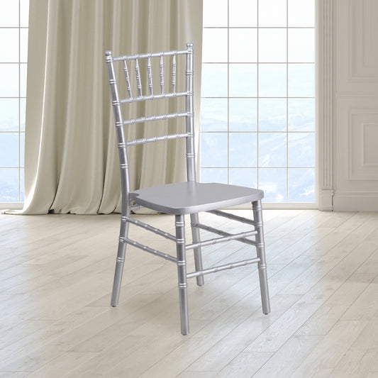 HERCULES Series Silver Wood Chiavari Chair Silver