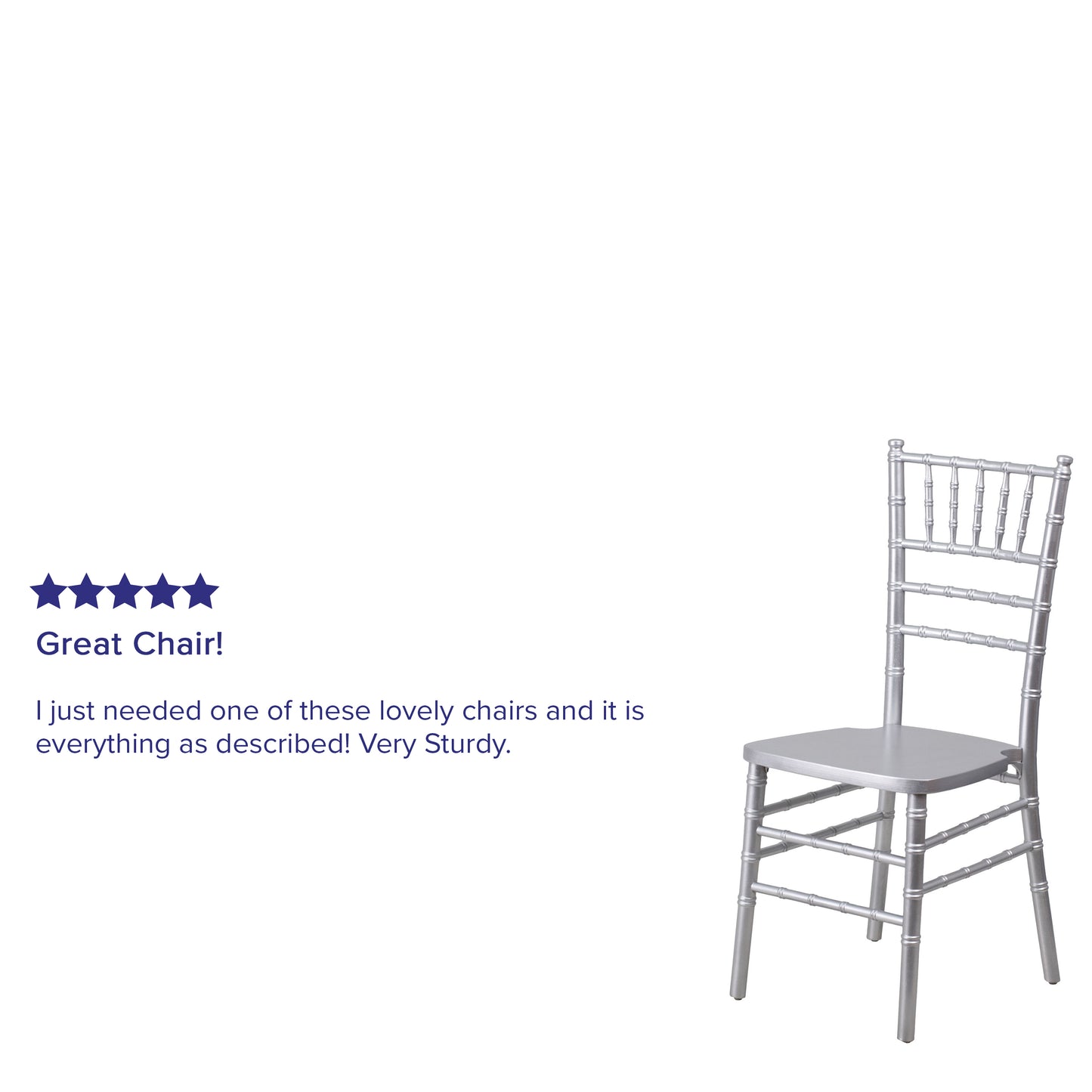 HERCULES Series Silver Wood Chiavari Chair Silver