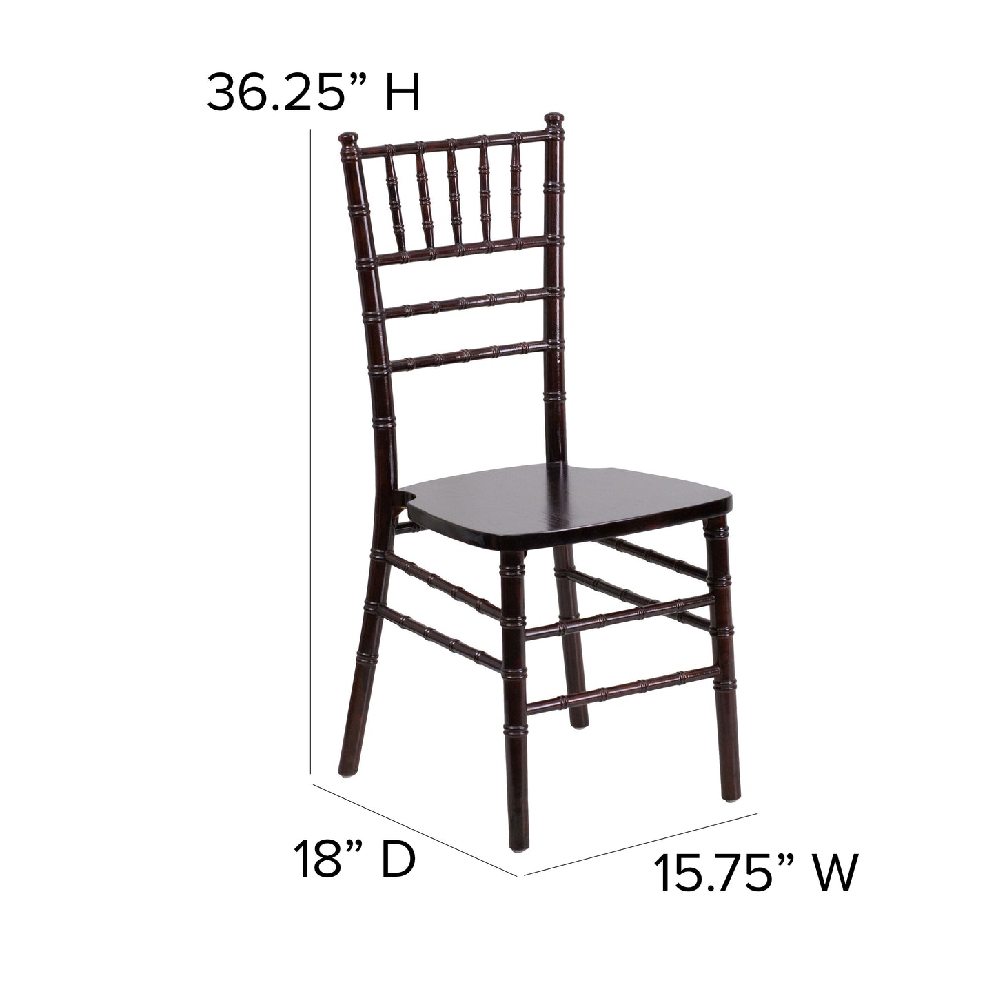 HERCULES Series Walnut Wood Chiavari Chair Walnut
