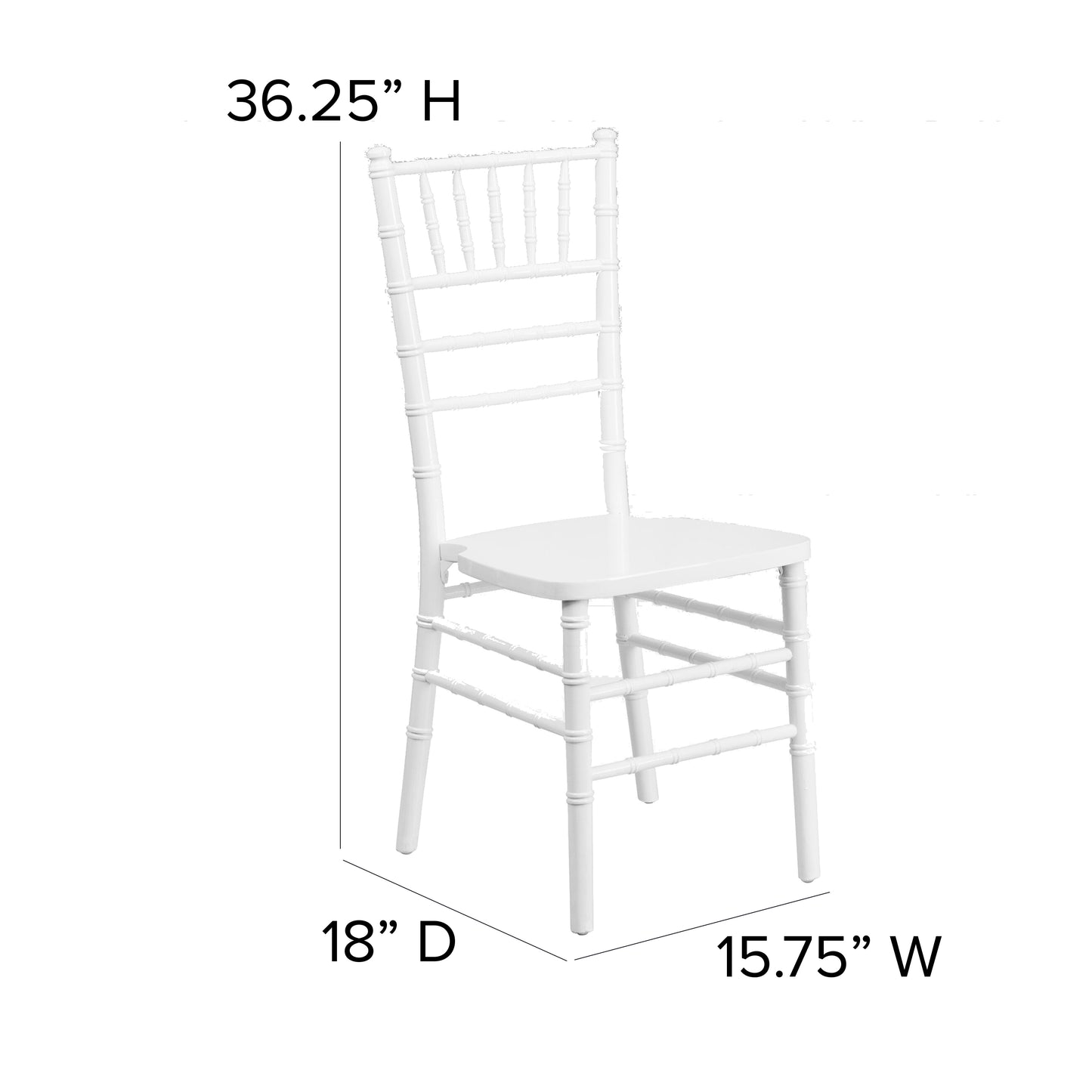 HERCULES Series White Wood Chiavari Chair White
