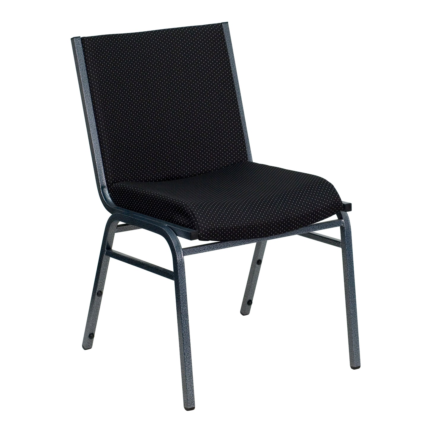 HERCULES Series Heavy Duty Black Dot Fabric Stack Chair Black Patterned Fabric