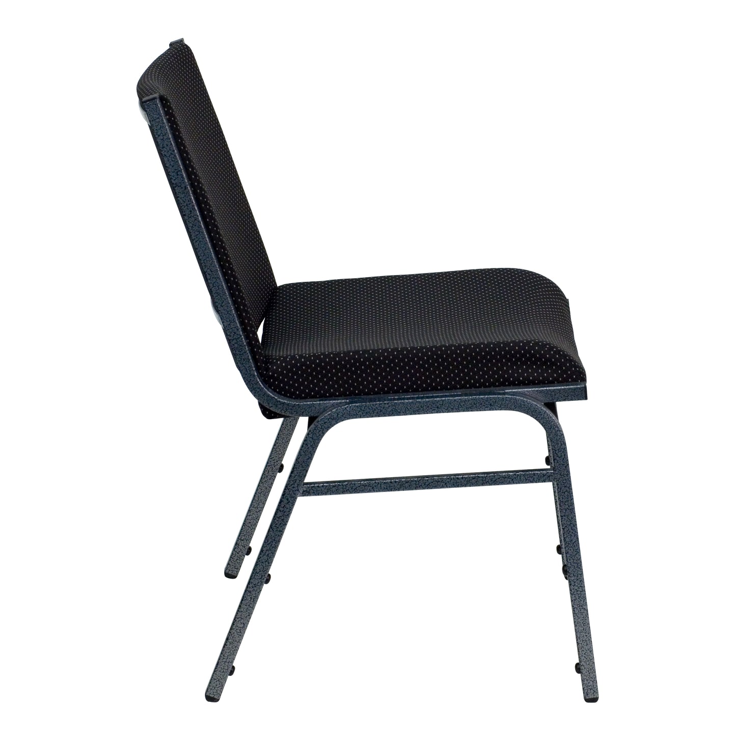 HERCULES Series Heavy Duty Black Dot Fabric Stack Chair Black Patterned Fabric
