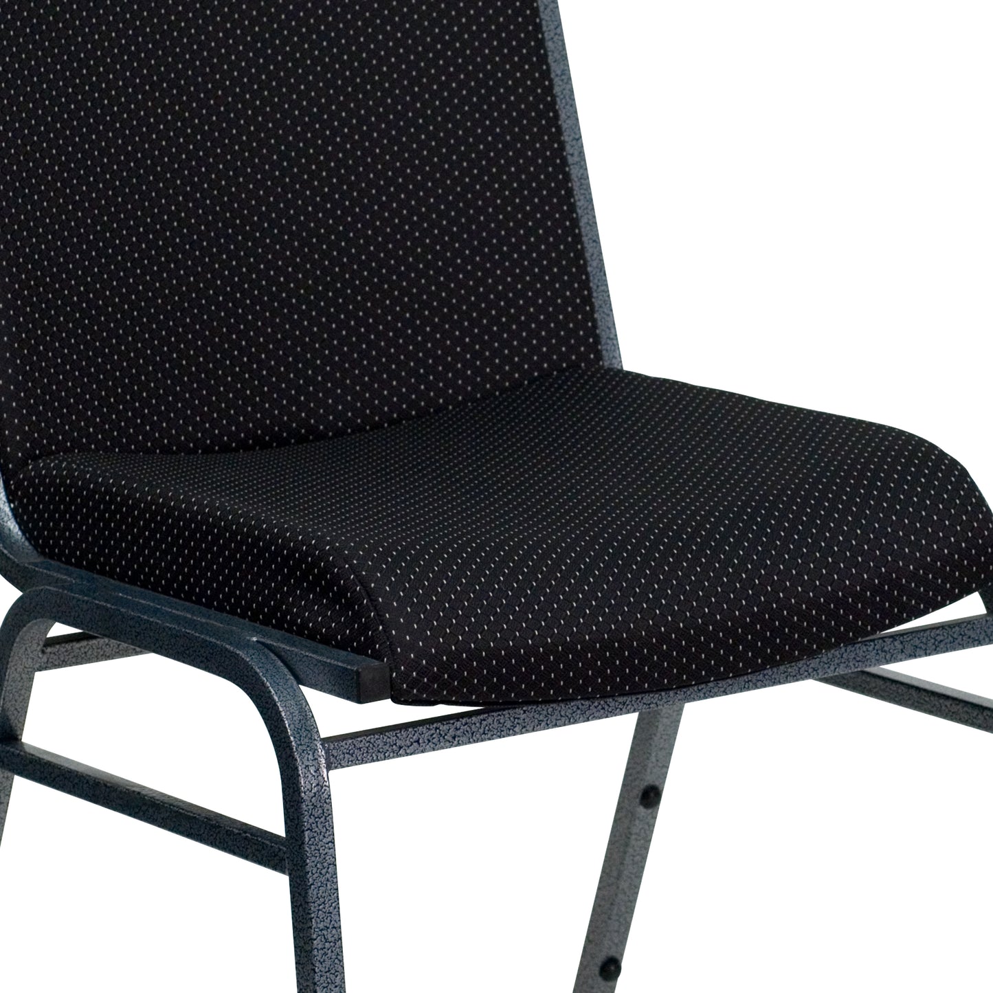 HERCULES Series Heavy Duty Black Dot Fabric Stack Chair Black Patterned Fabric