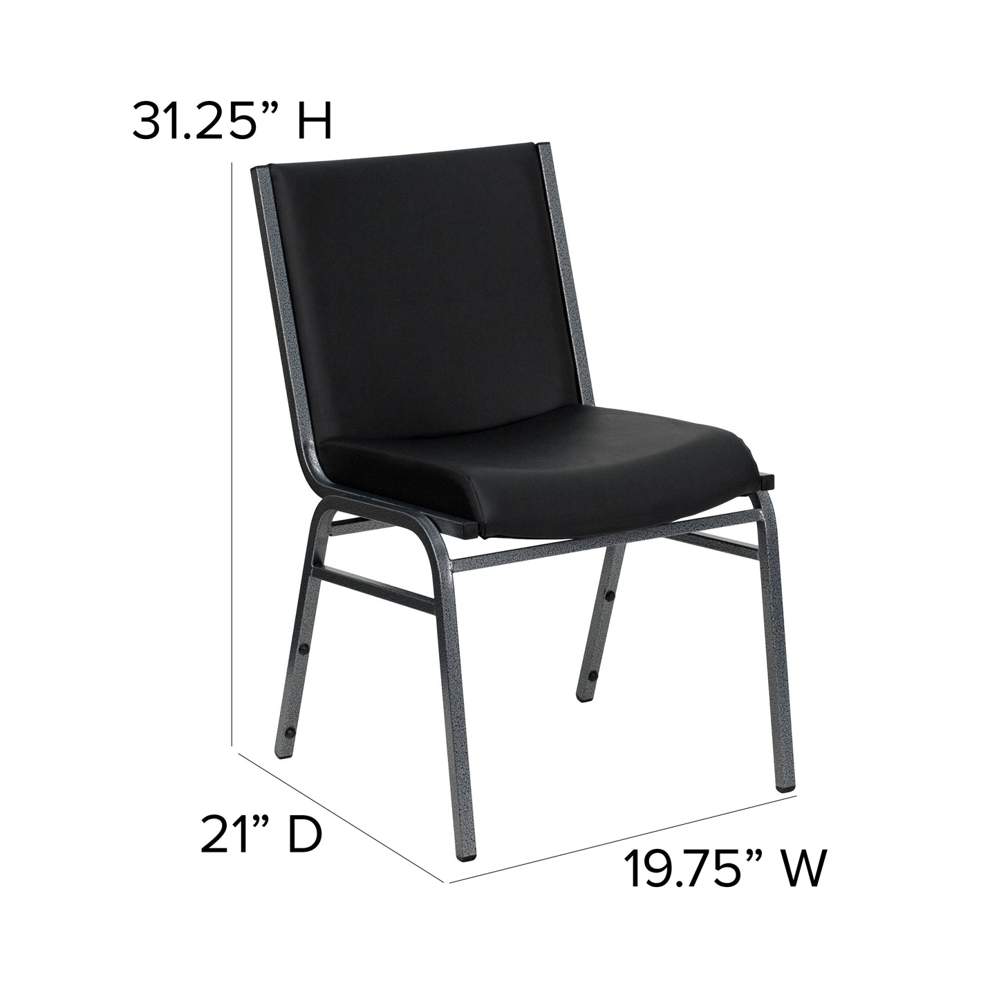 HERCULES Series Heavy Duty Black Vinyl Stack Chair Black Vinyl