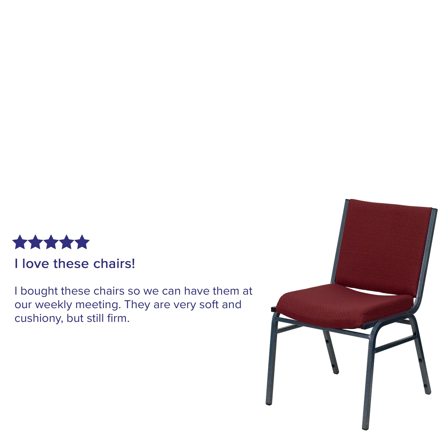 HERCULES Series Heavy Duty Burgundy Patterned Fabric Stack Chair Burgundy Patterned Fabric