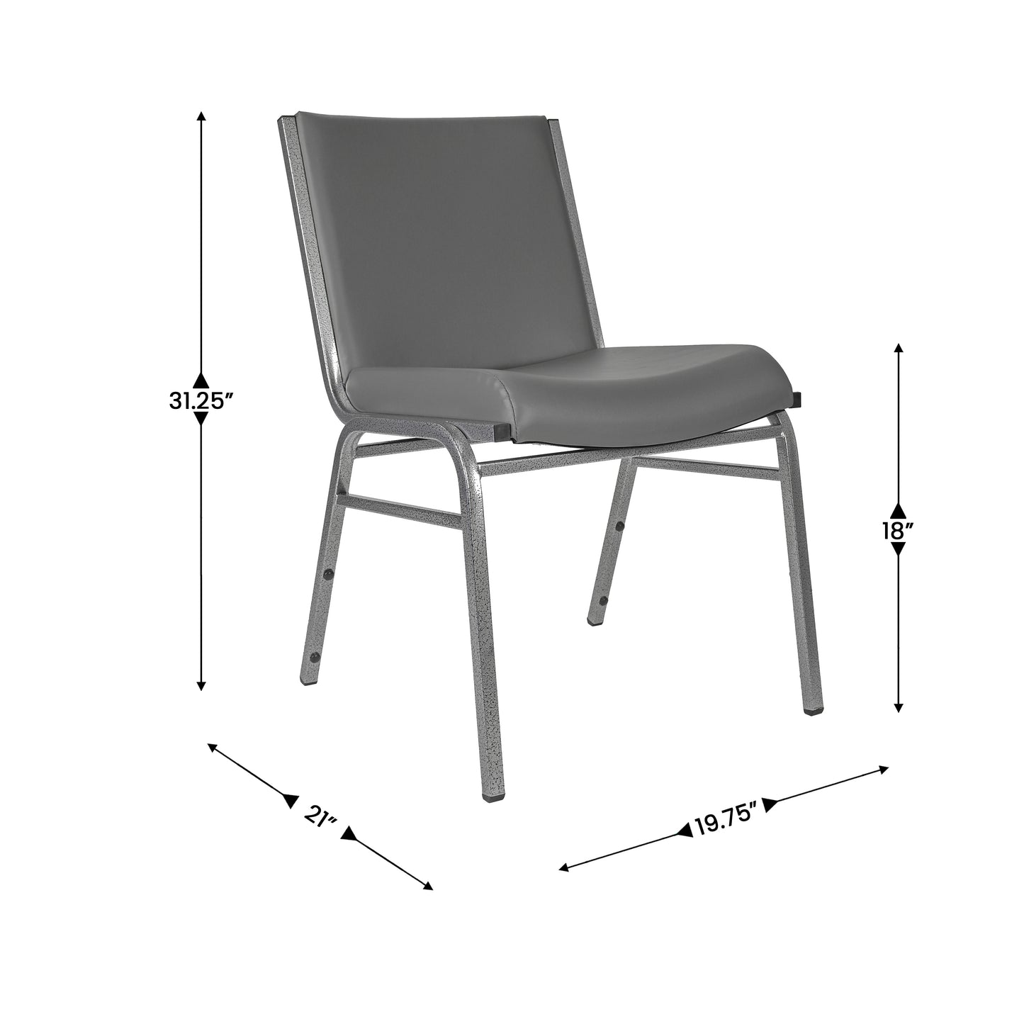 HERCULES Heavy Duty Gray Vinyl Stack Chair Gray Vinyl