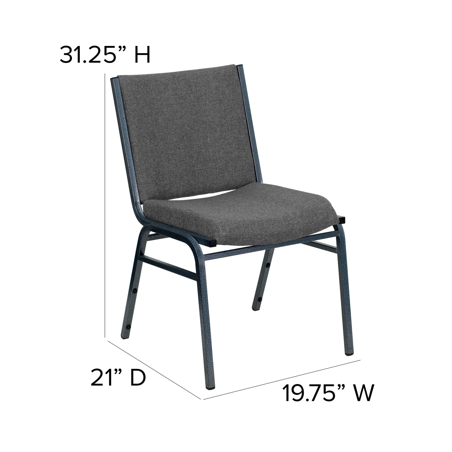 HERCULES Series Heavy Duty Gray Fabric Stack Chair Gray Fabric