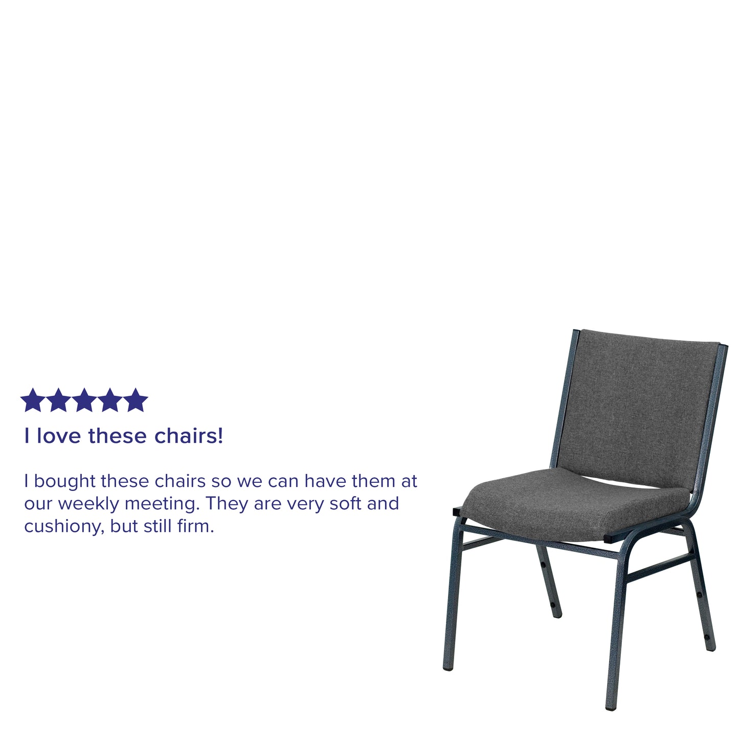HERCULES Series Heavy Duty Gray Fabric Stack Chair Gray Fabric