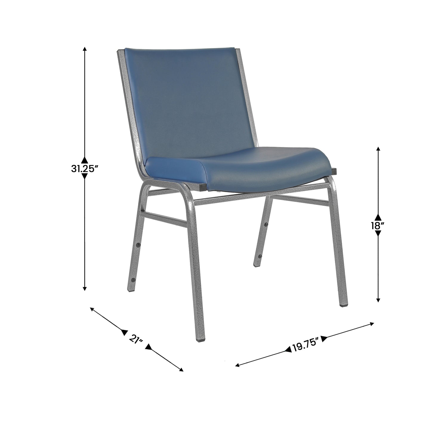 HERCULES Heavy Duty Navy Vinyl Stack Chair Navy Vinyl XU-60153-NVY-VYL-GG