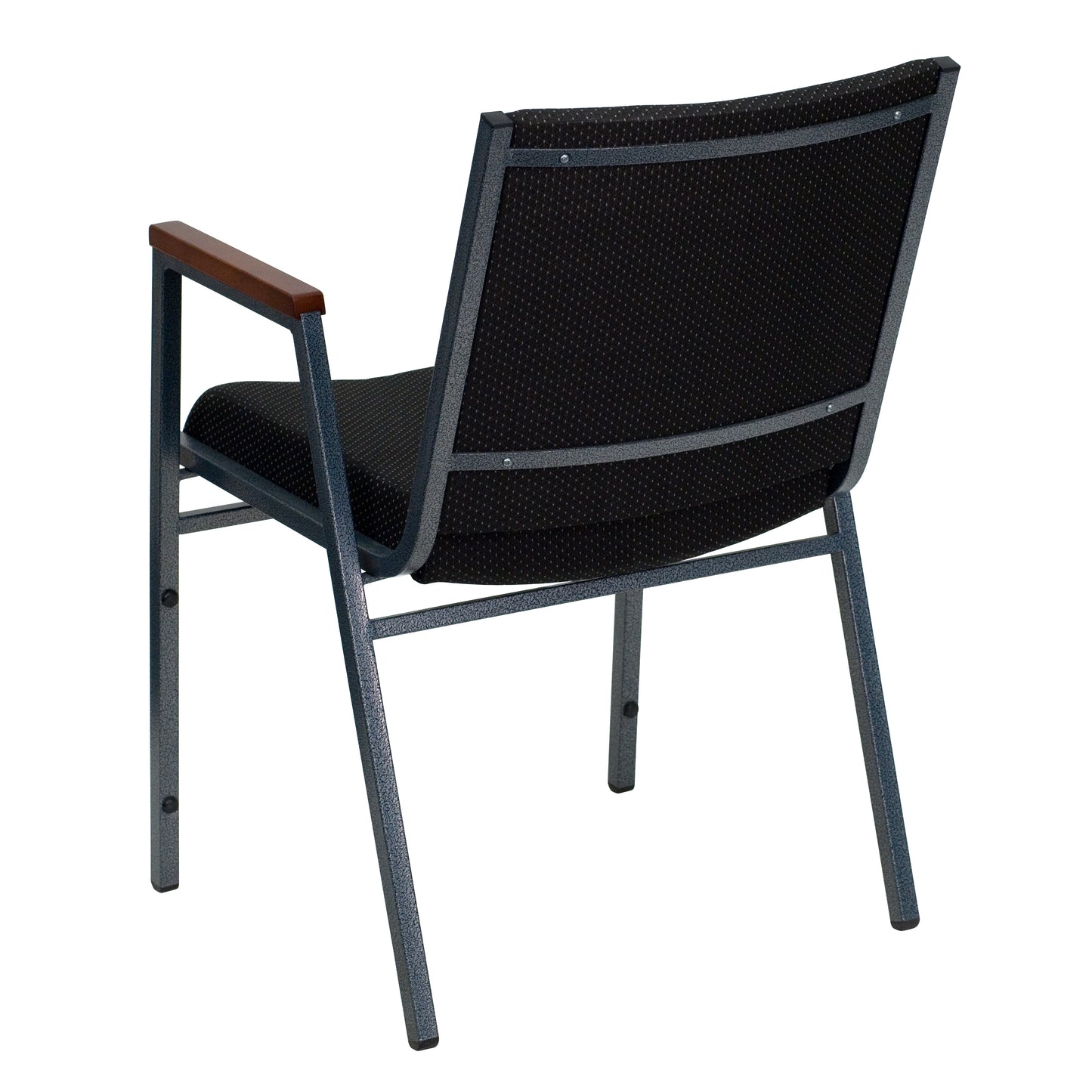 HERCULES Series Heavy Duty Black Dot Fabric Stack Chair with Arms Black Patterned Fabric