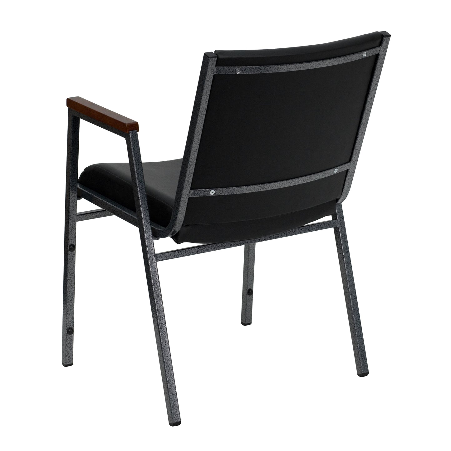 HERCULES Series Heavy Duty Black Vinyl Stack Chair with Arms Black Vinyl