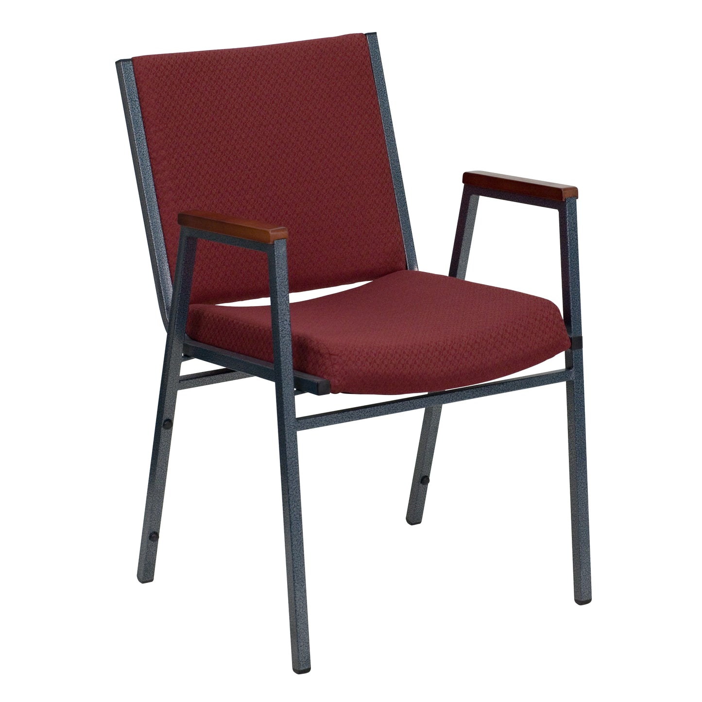 HERCULES Series Heavy Duty Burgundy Patterned Fabric Stack Chair with Arms Burgundy Patterned Fabric XU-60154-BY-GG