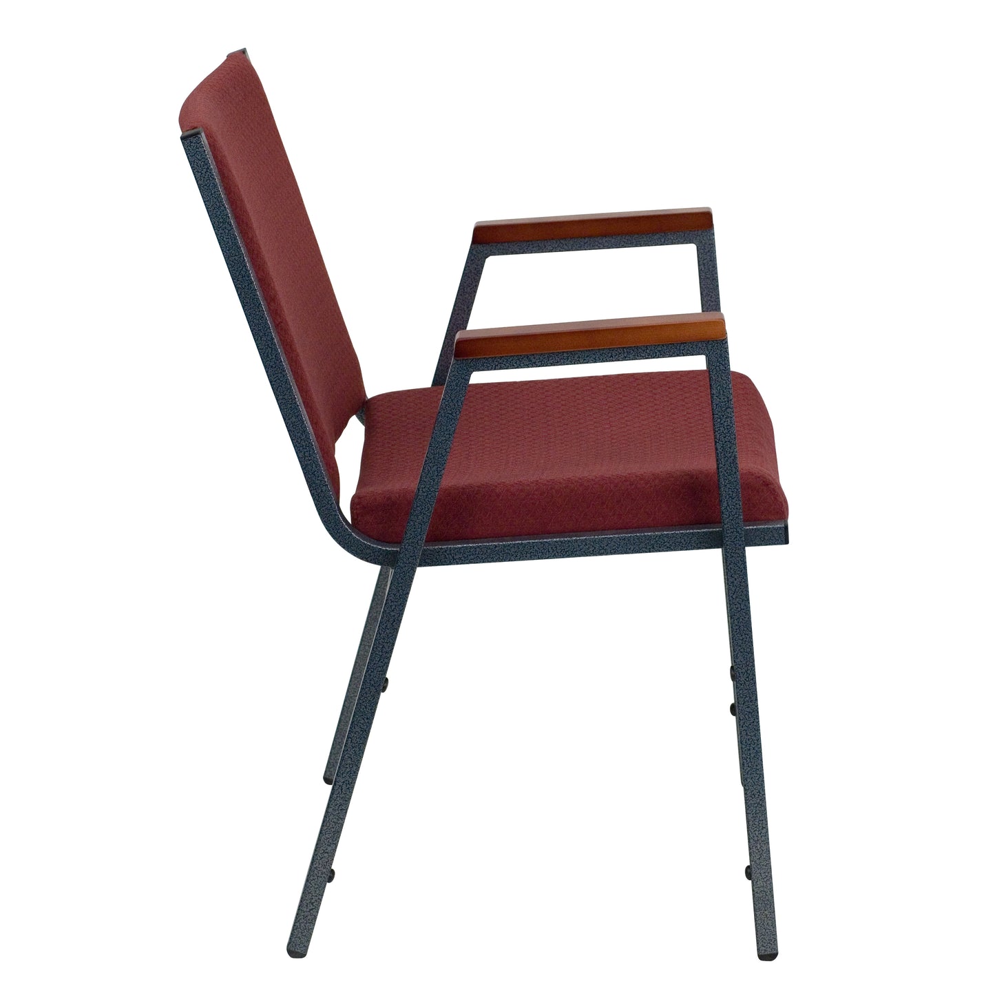 HERCULES Series Heavy Duty Burgundy Patterned Fabric Stack Chair with Arms Burgundy Patterned Fabric XU-60154-BY-GG