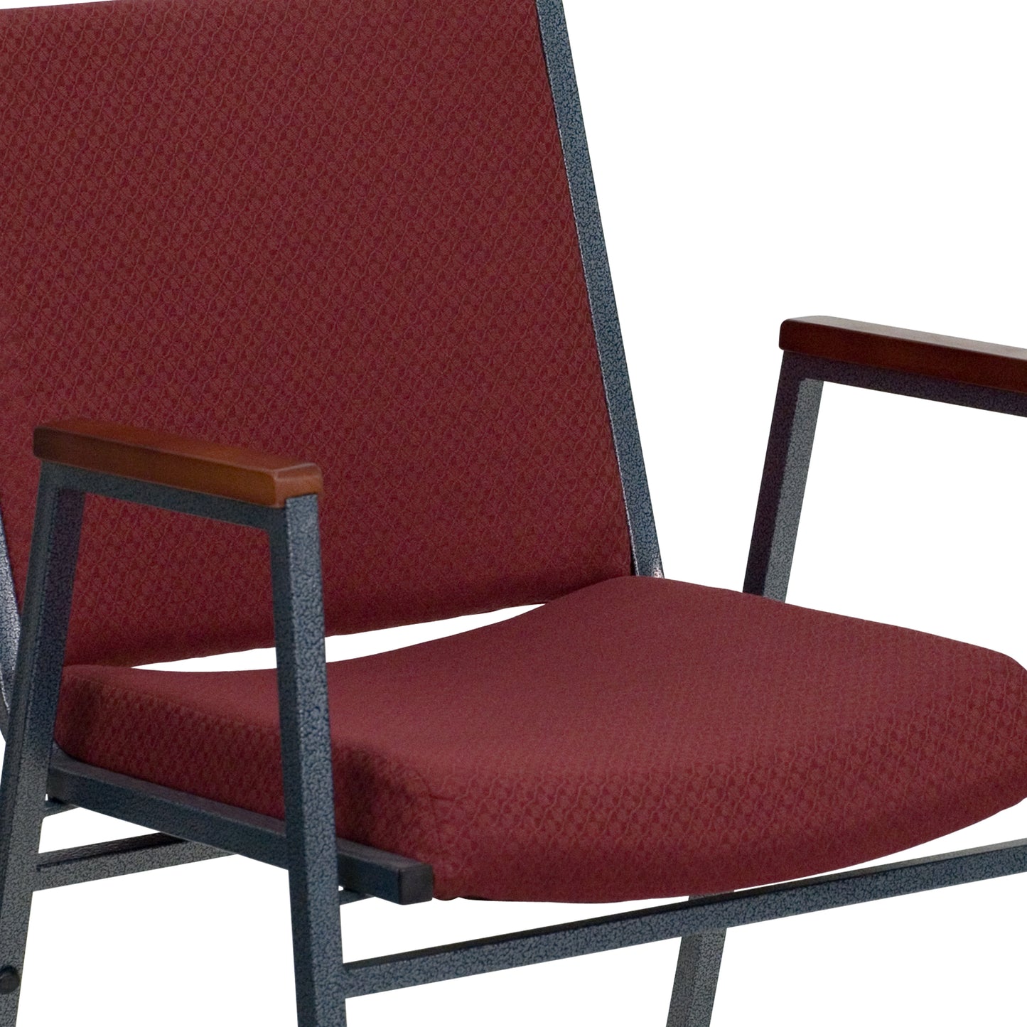 HERCULES Series Heavy Duty Burgundy Patterned Fabric Stack Chair with Arms Burgundy Patterned Fabric XU-60154-BY-GG