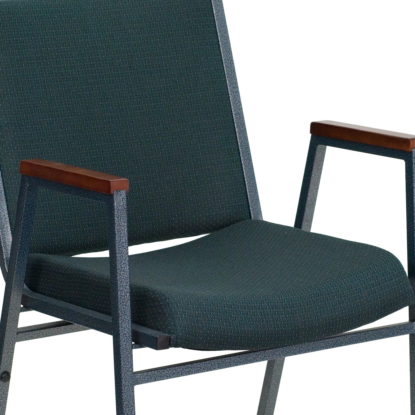 HERCULES Series Heavy Duty Green Patterned Fabric Stack Chair with Arms Green Patterned Fabric