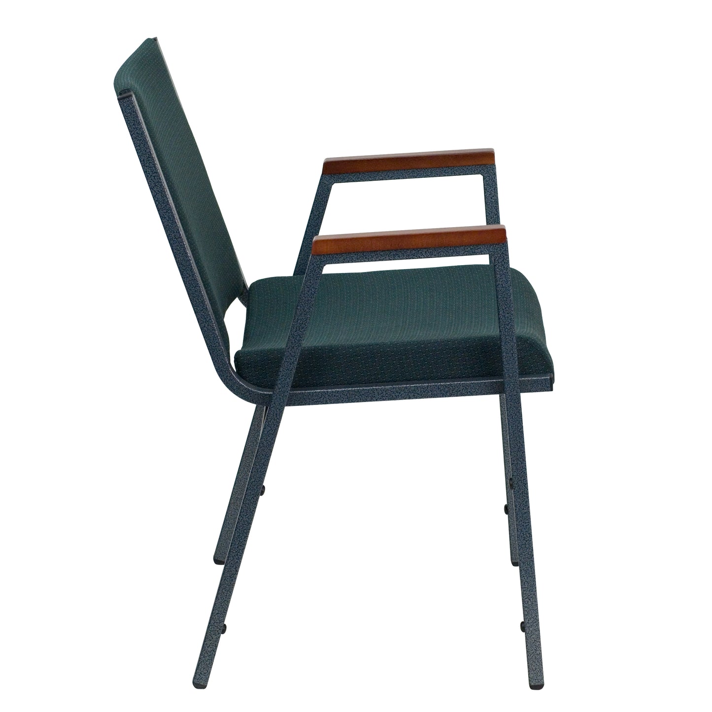 HERCULES Series Heavy Duty Green Patterned Fabric Stack Chair with Arms Green Patterned Fabric
