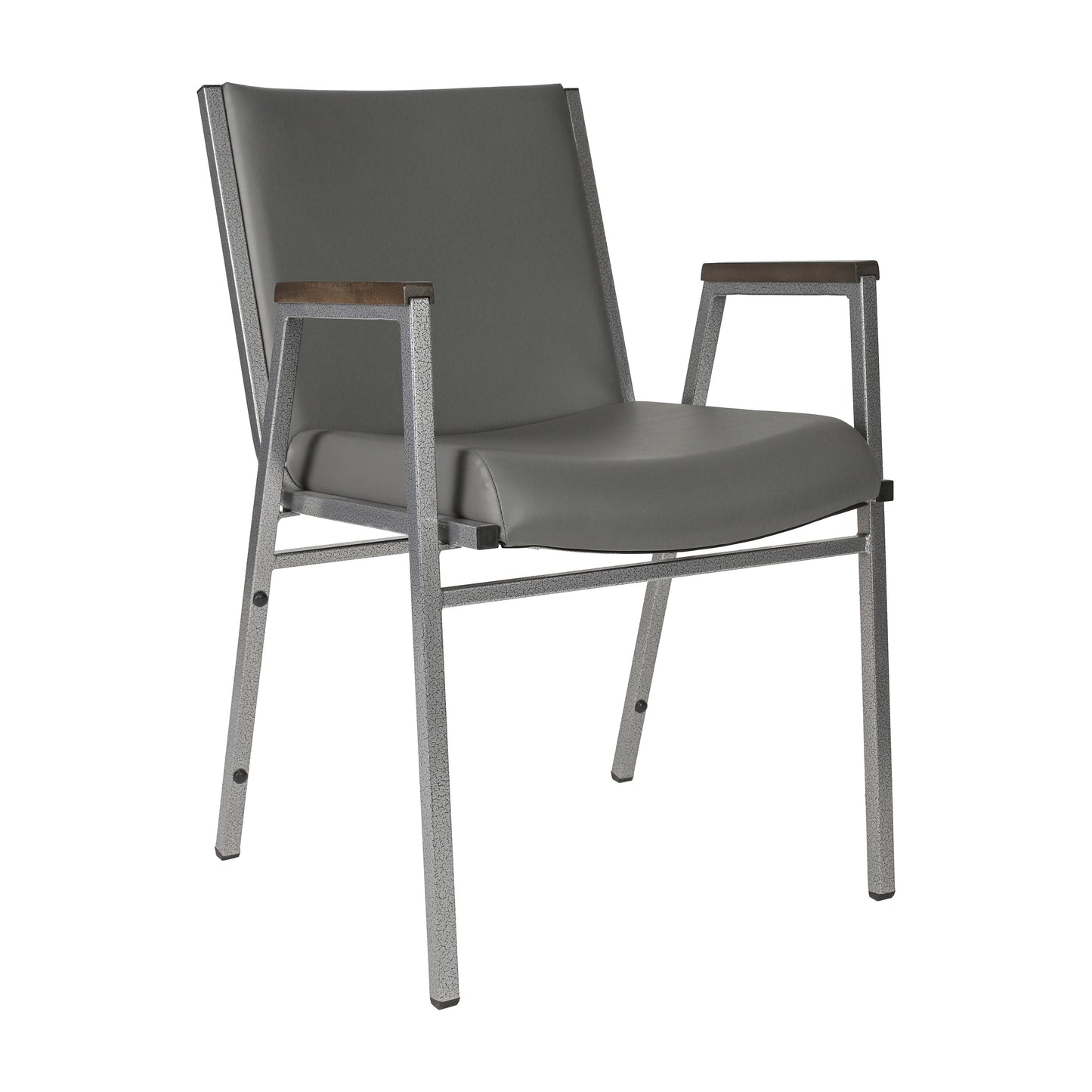 HERCULES Heavy Duty Gray Vinyl Stack Chair with Arms Gray Vinyl
