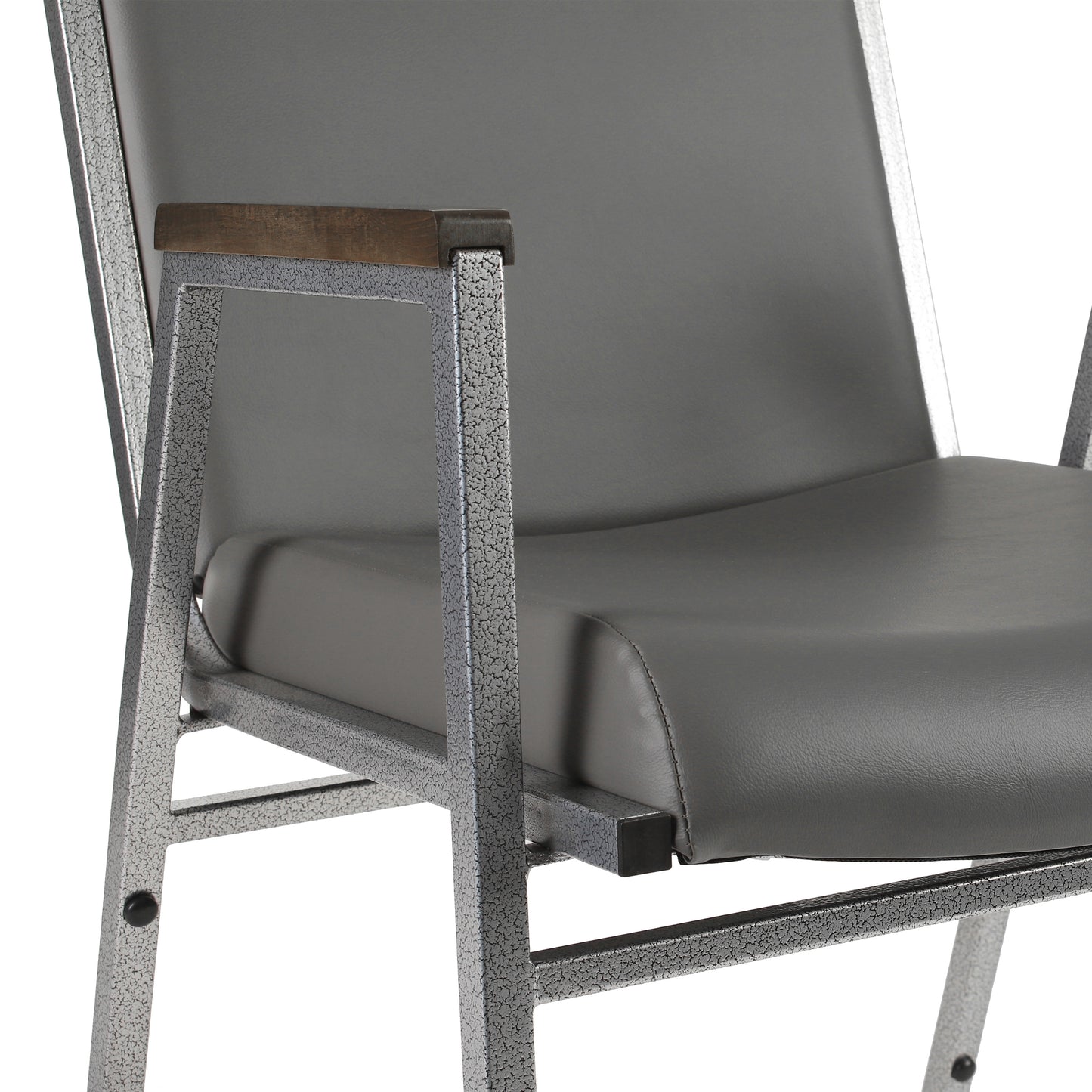 HERCULES Heavy Duty Gray Vinyl Stack Chair with Arms Gray Vinyl